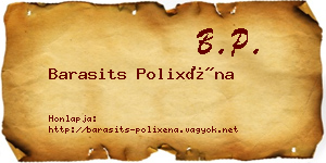 Barasits Polixéna névjegykártya